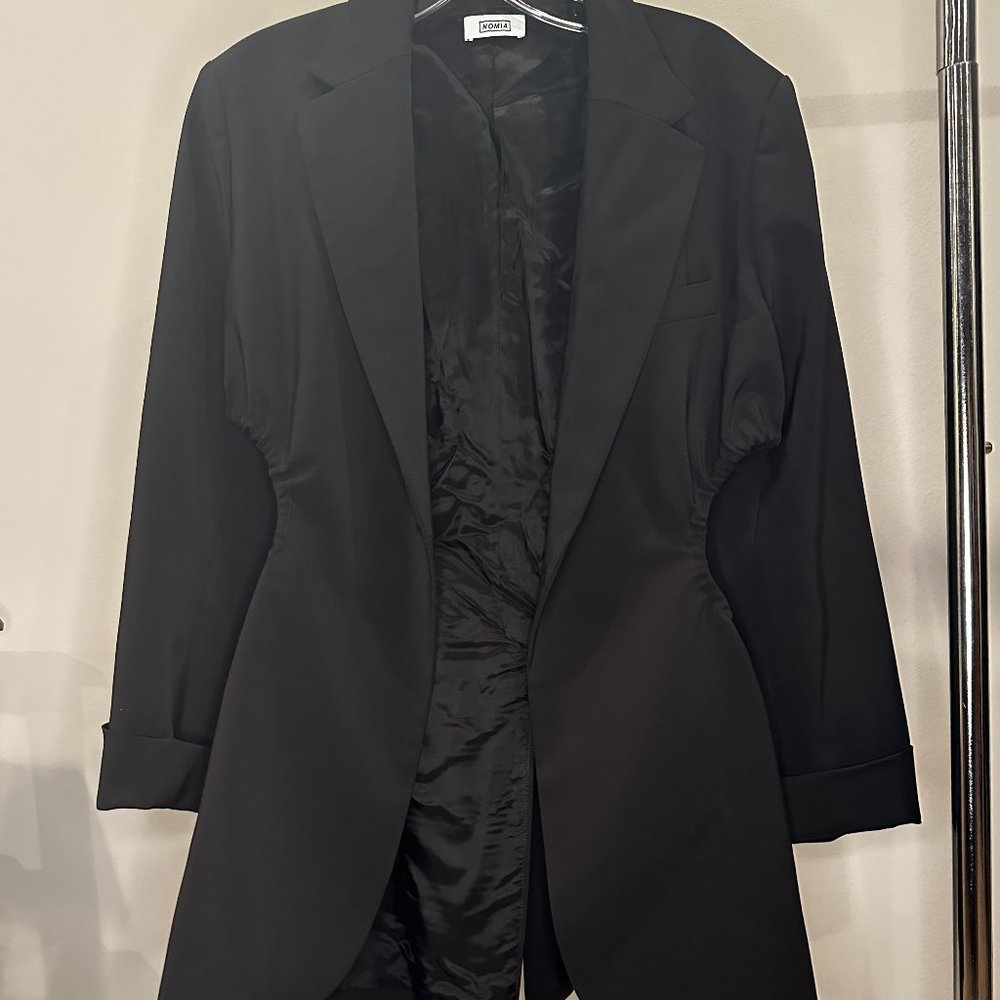 Nomia Size 2 Black Blazer with Drawstring Keyhole Sides